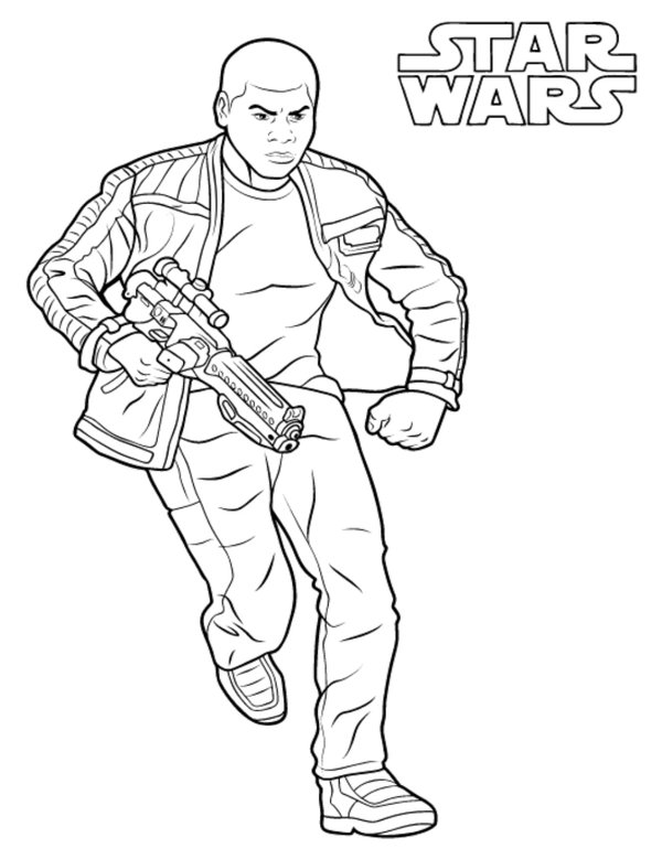 Star Wars Finn coloring page for children