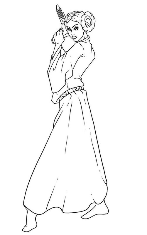 Star Wars Prinzessin Leia coloring page for children
