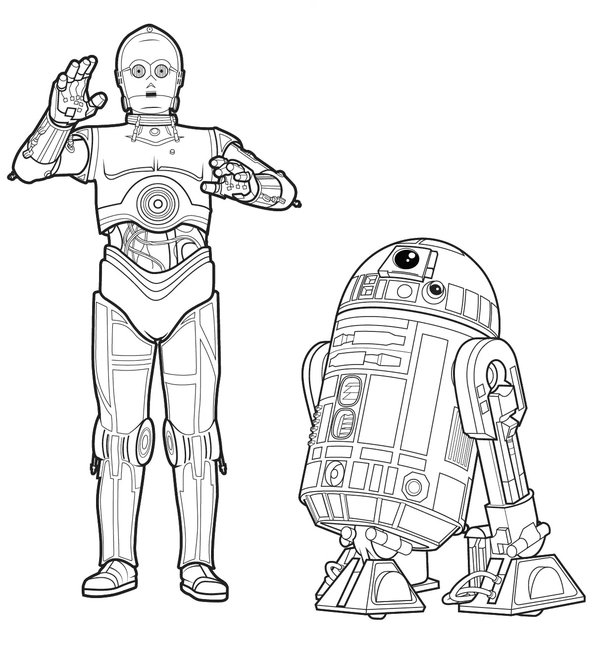 Star Wars R2 D2 Und C 3Po coloring page for children