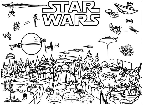 Star Wars Scenery coloring page for children