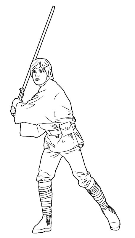 Star Wars Simple Luke Skywalker coloring page for children