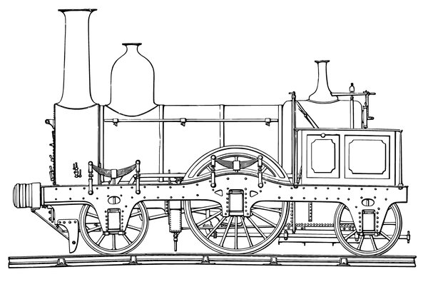 Steam Train Detailed coloring page for children