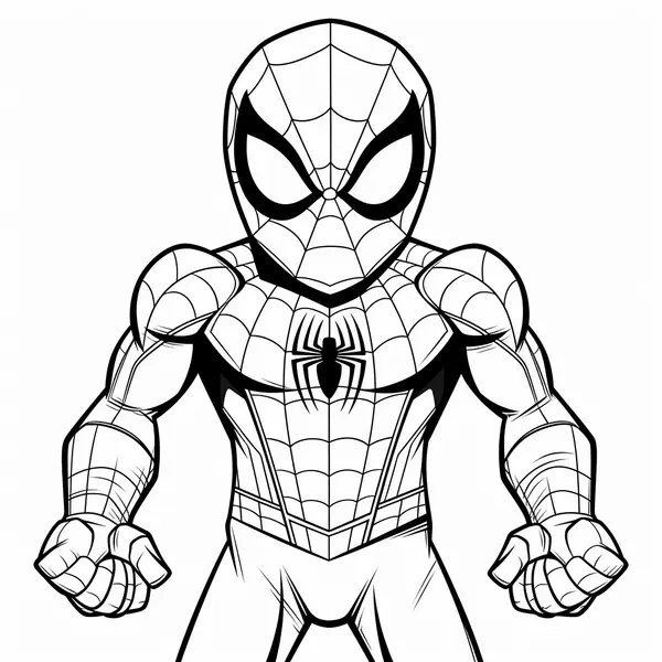 Sterke Spiderman coloring page for children