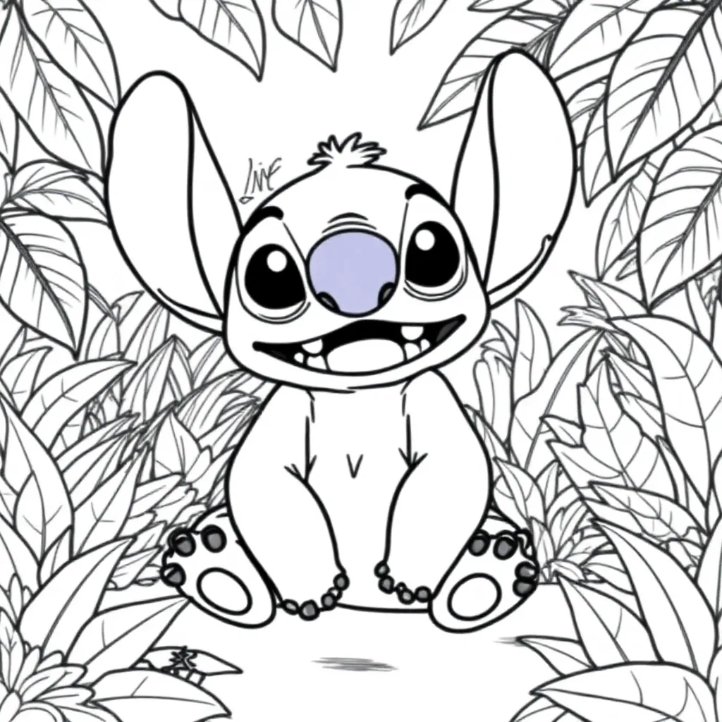 Stich coloring page for children