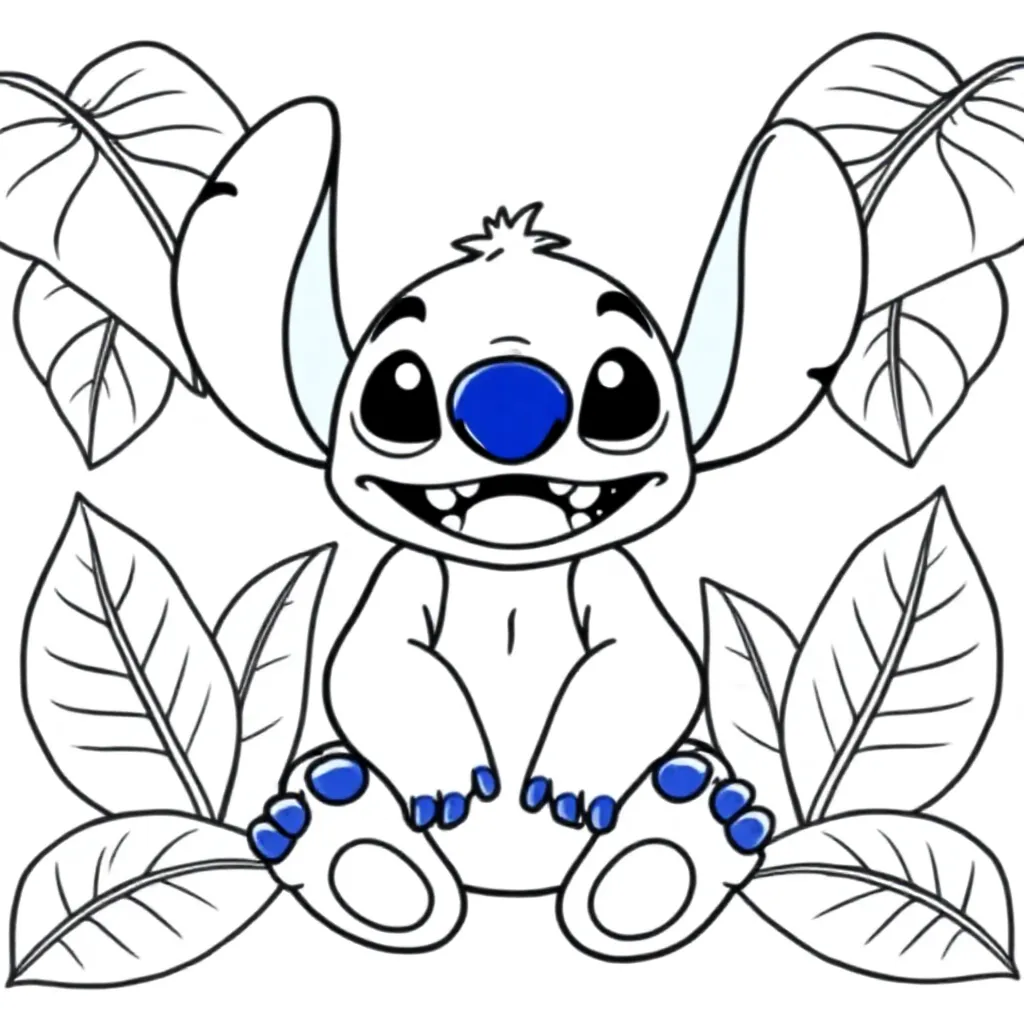 Stich coloring page for children