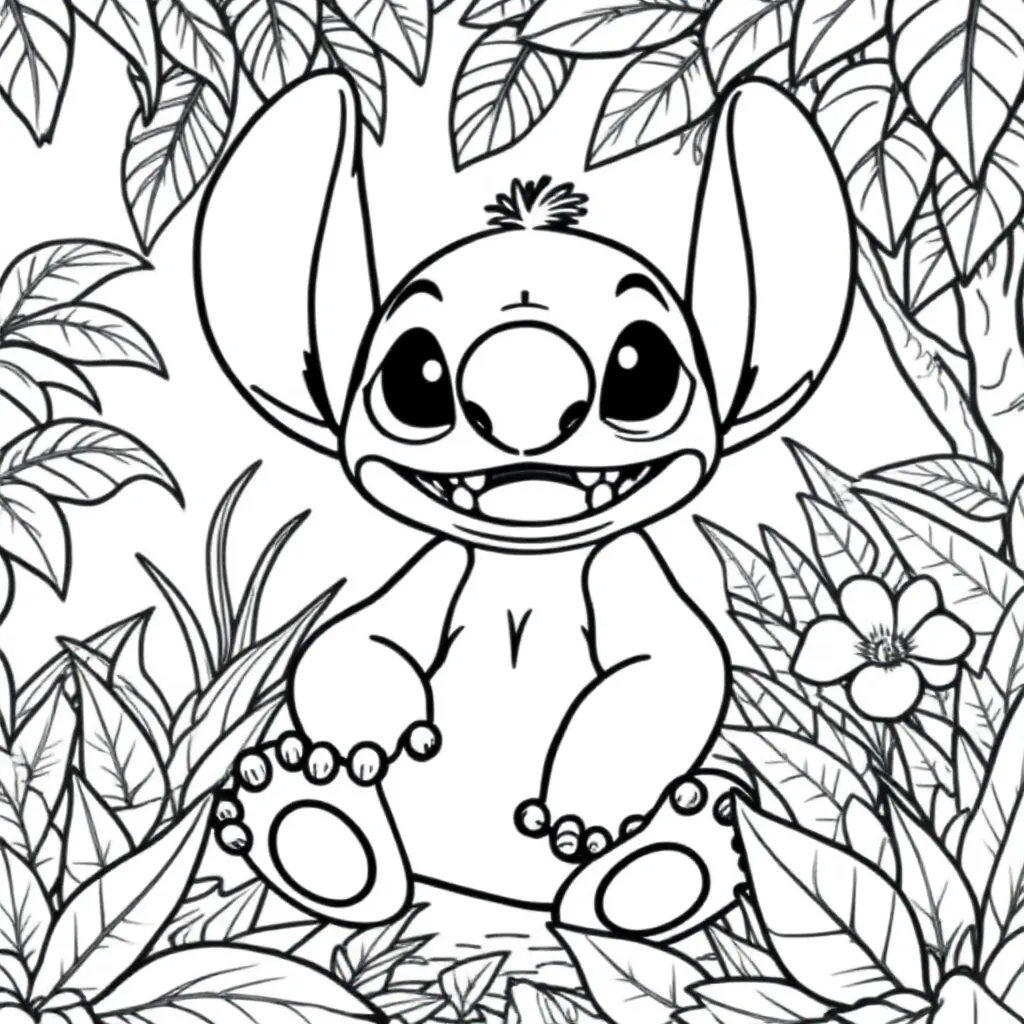 Stitch coloring page for children