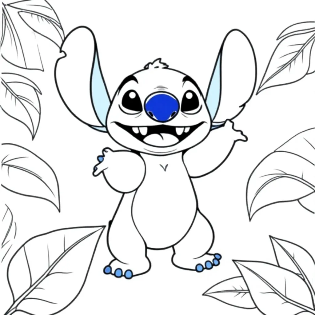 Stitch coloring page for children