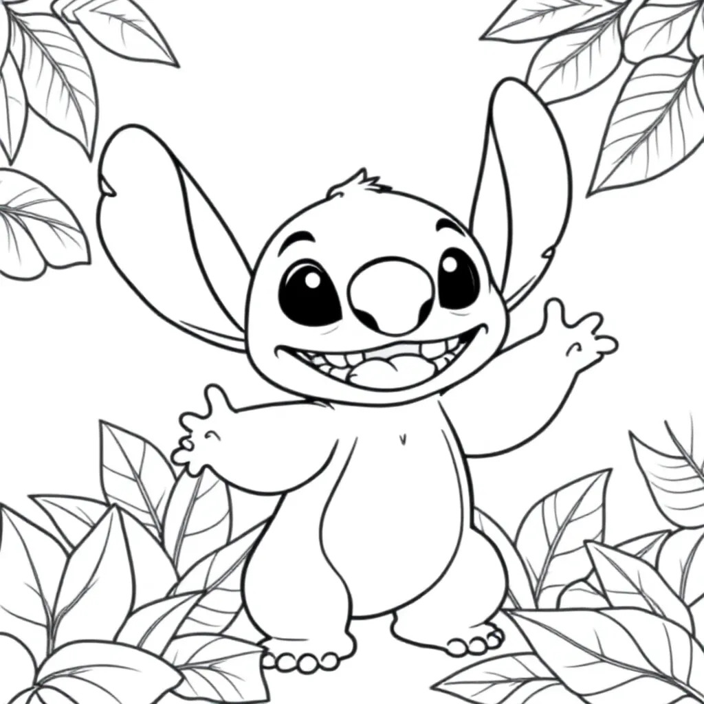 Stitch coloring page for children