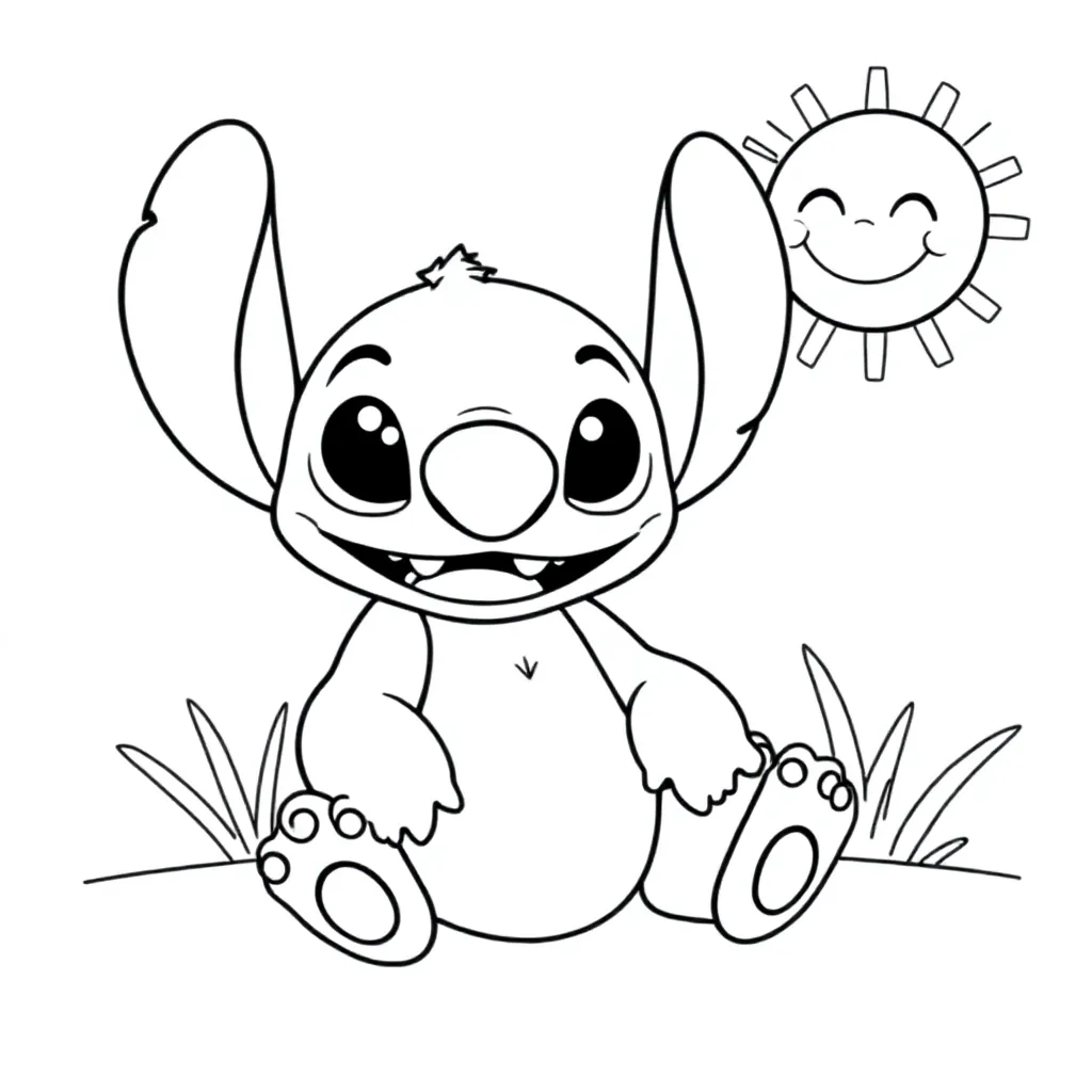 Stitch coloring page for children