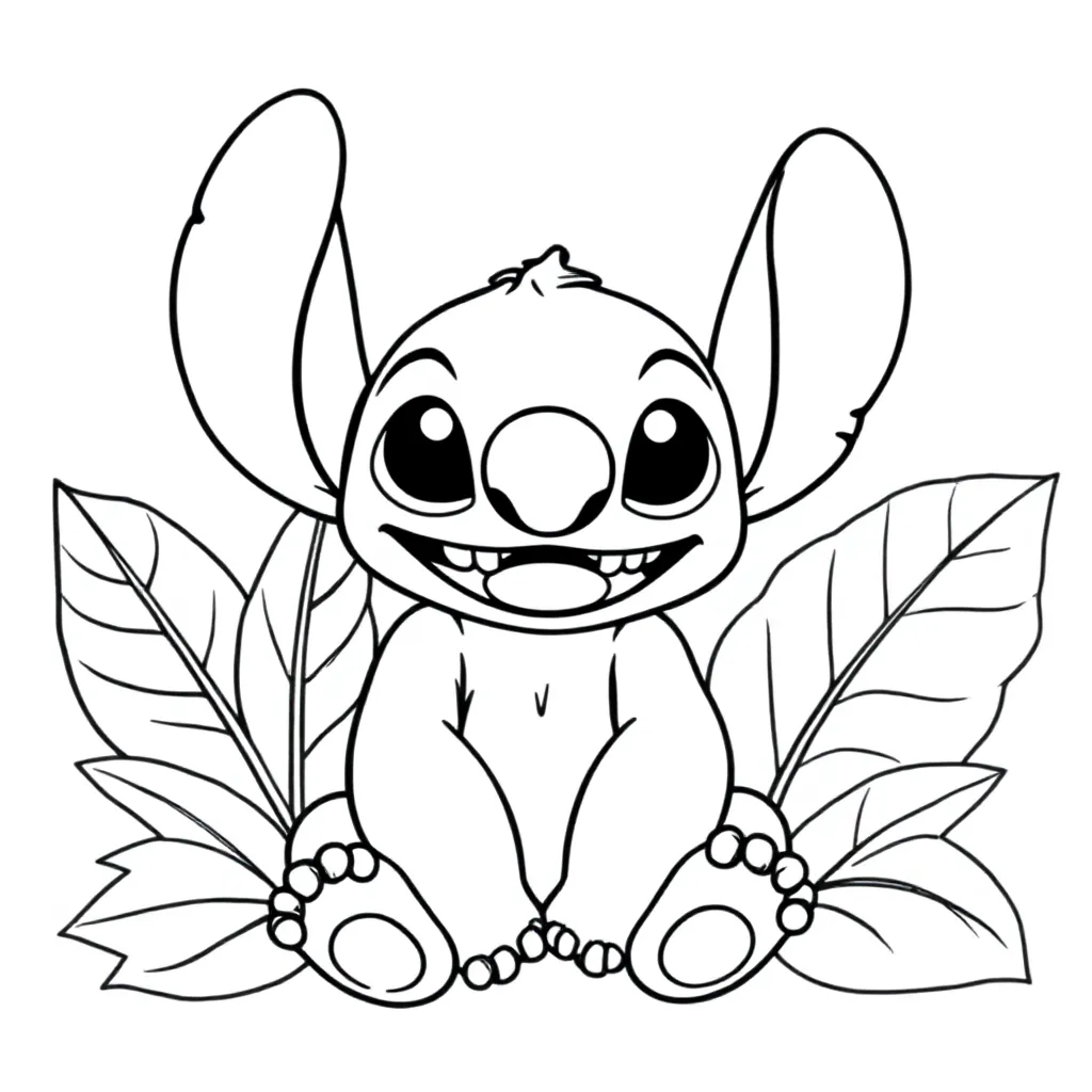 Stitch coloring page for children