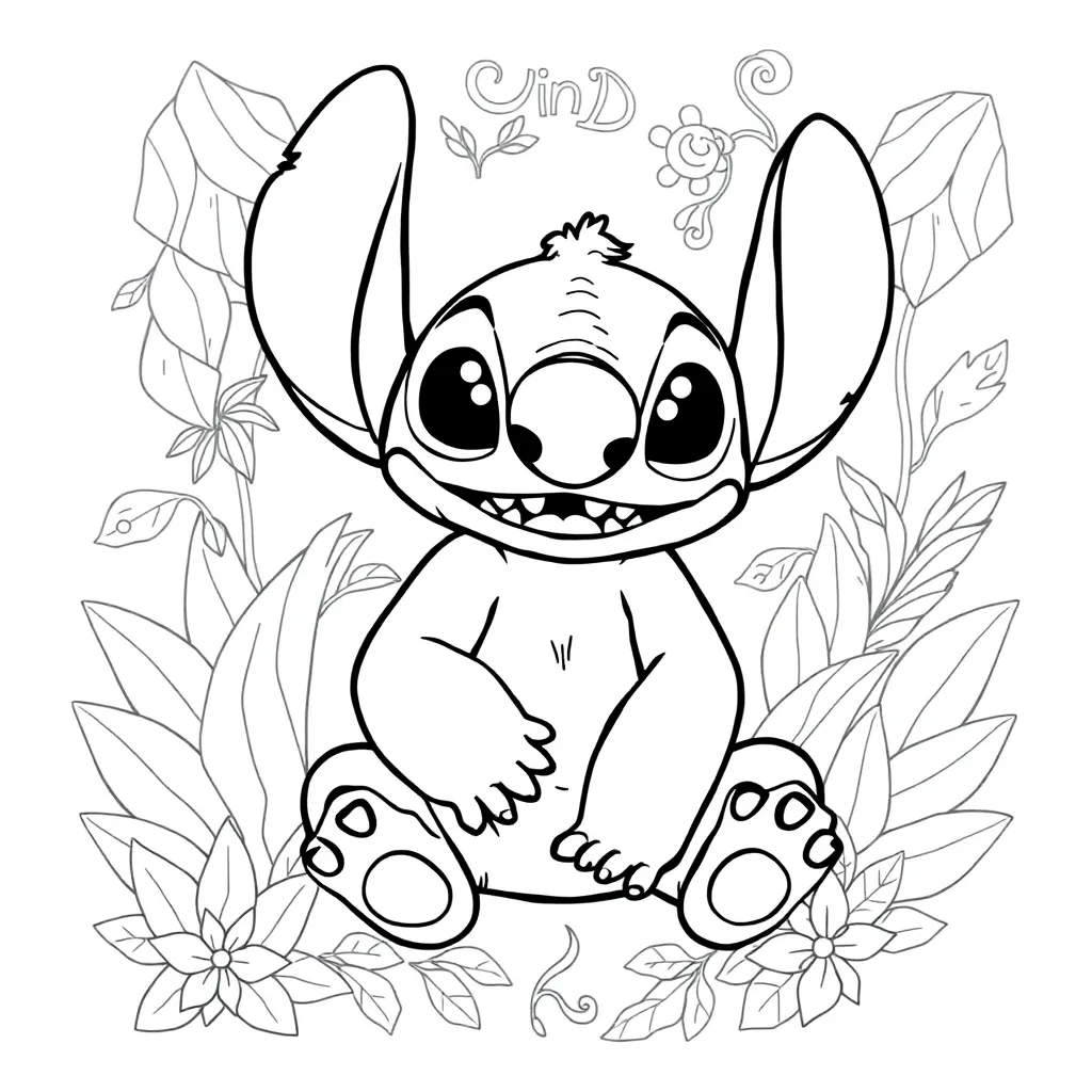 Stitch coloring page for children
