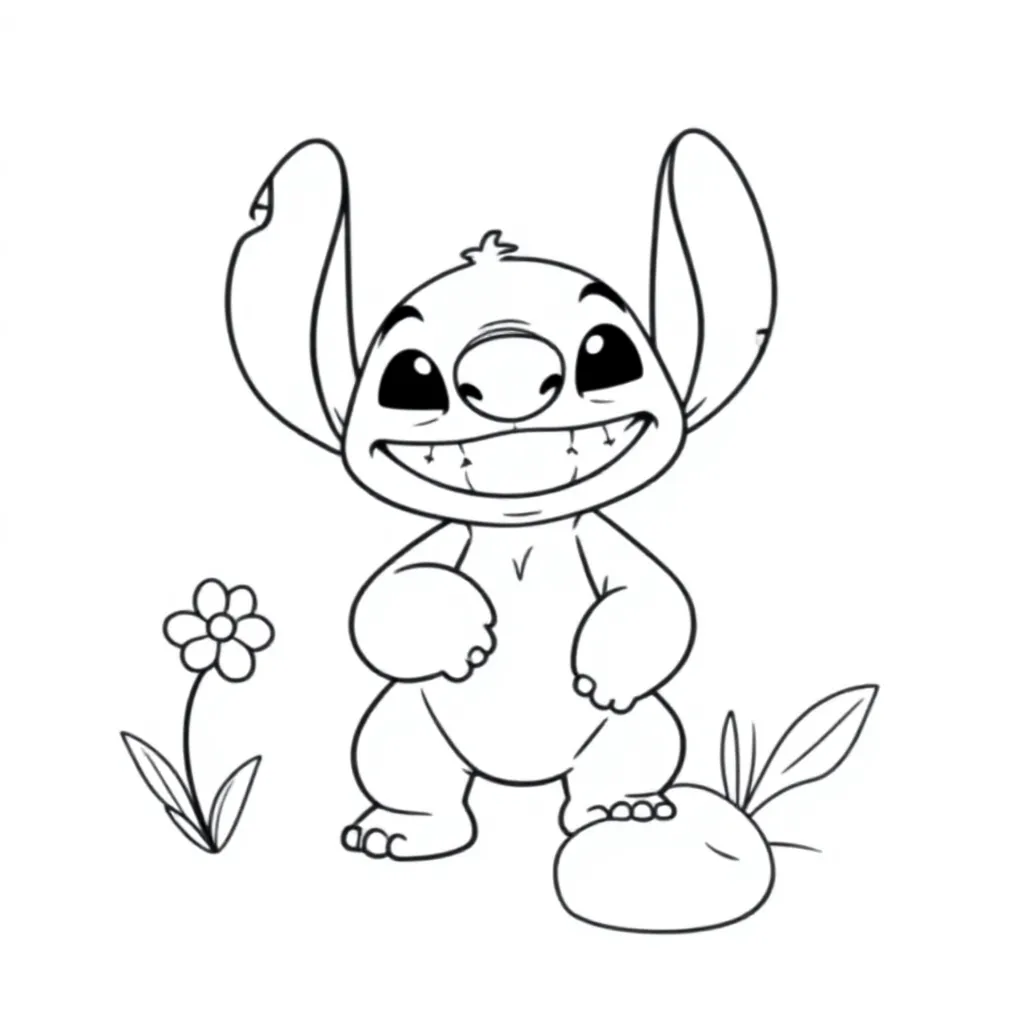 Stitch coloring page for children