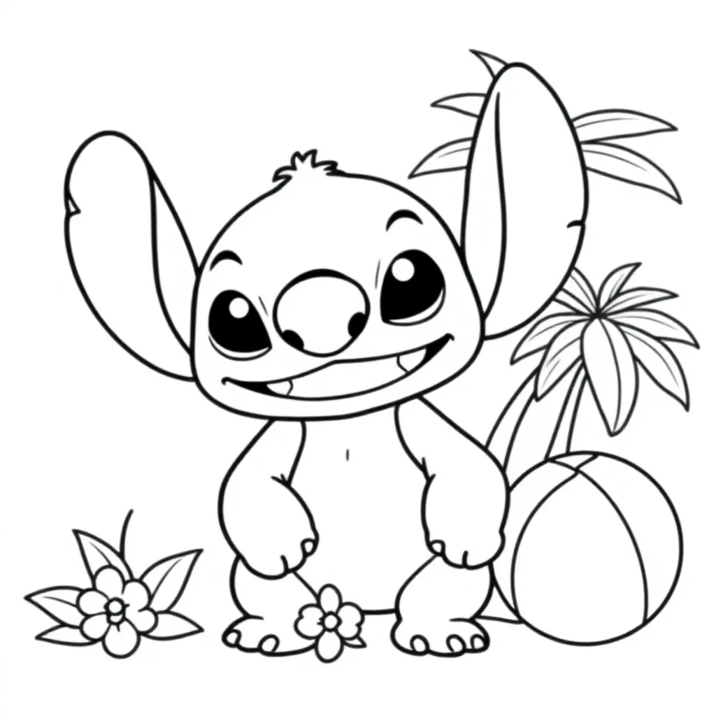Stitch coloring page for children