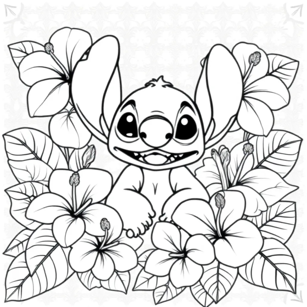 Stitch coloring page for children