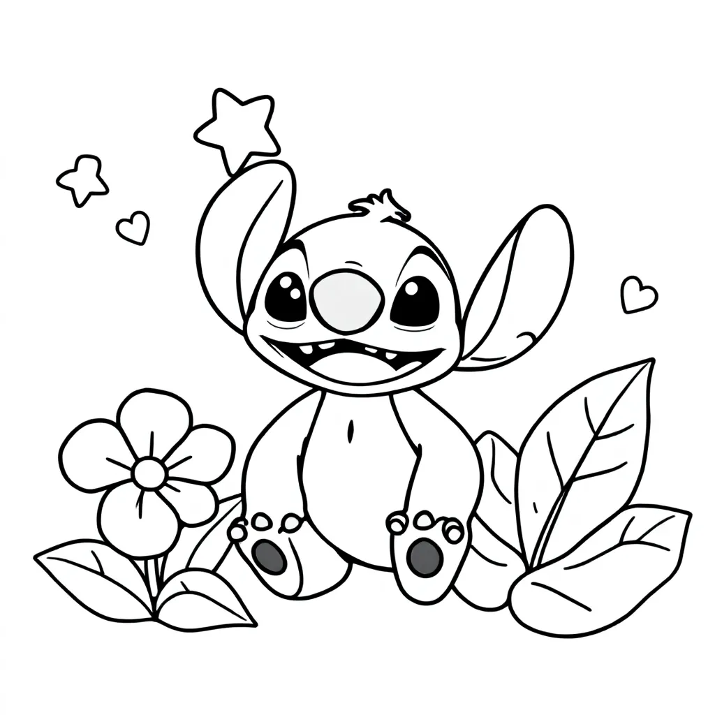 Stitch coloring page for children