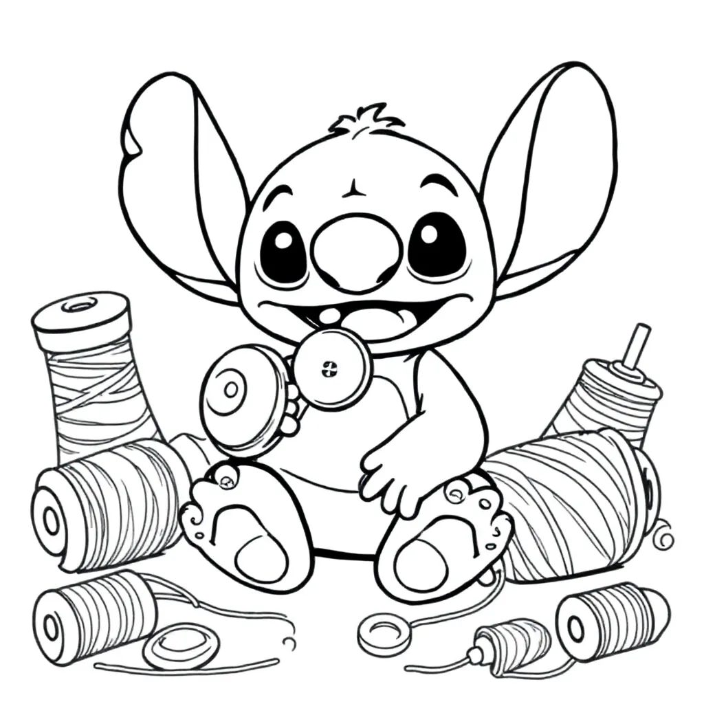 Stitch coloring page for children