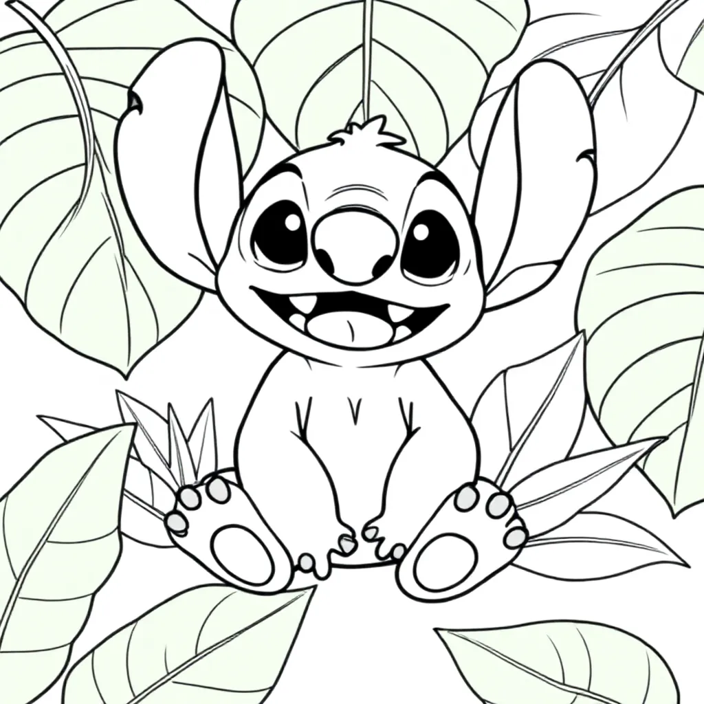 Stitch coloring page for children