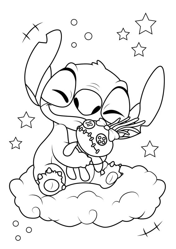 Stitch Kuscheltier coloring page for children