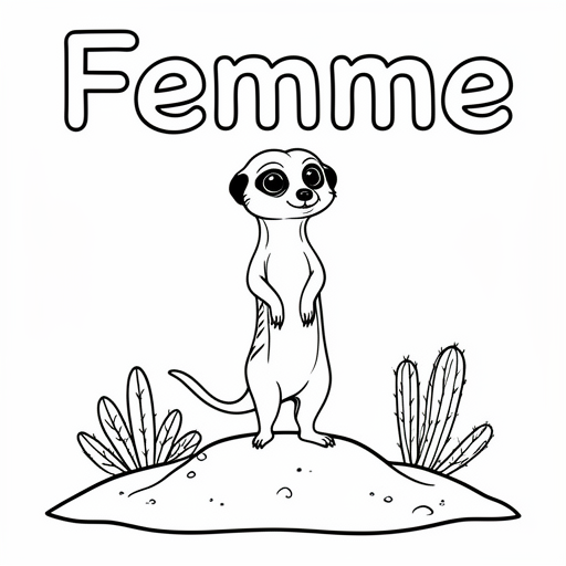 stokstaartje kleurplaat voor kinderen