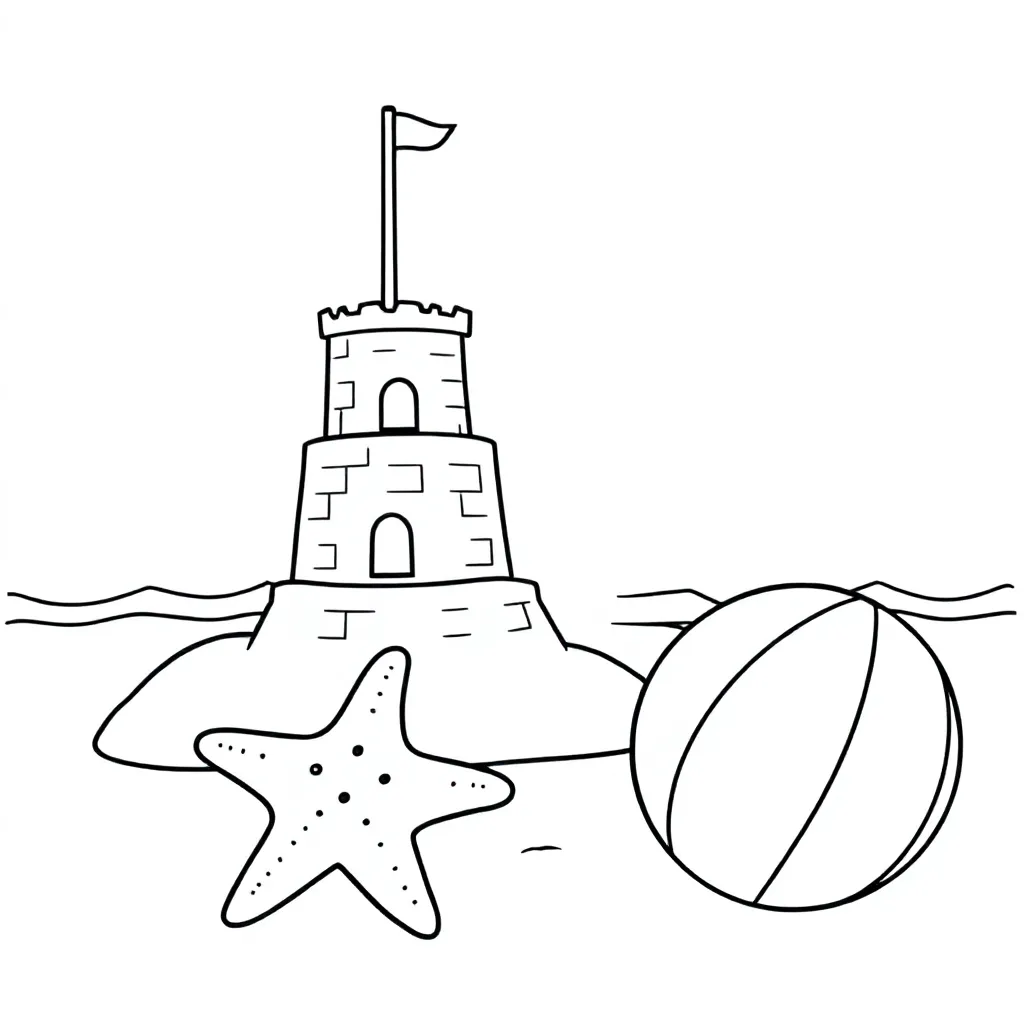 Strand coloring page for children