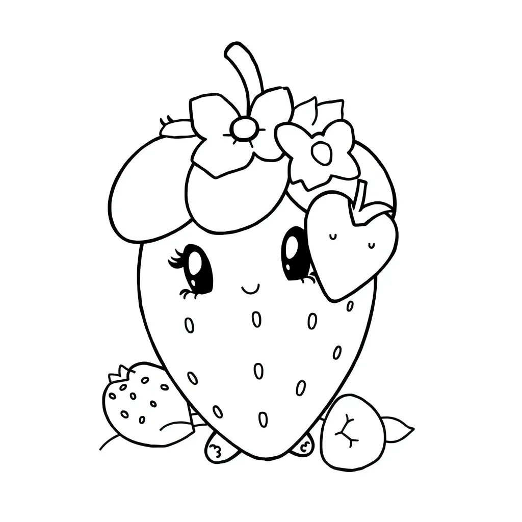 Strawberry Shortcake Meisje Cartoon Creatief Kleur coloring page for children