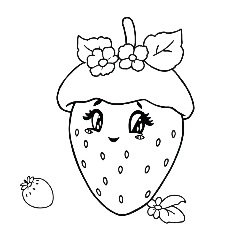 Strawberry Shortcake Meisje Cartoon Creatief Kleur coloring page for children