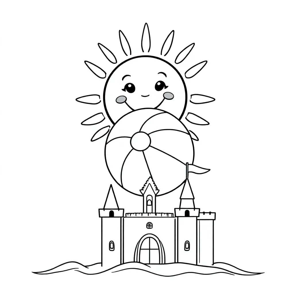 Summer Vibes Aestethic coloring page for children