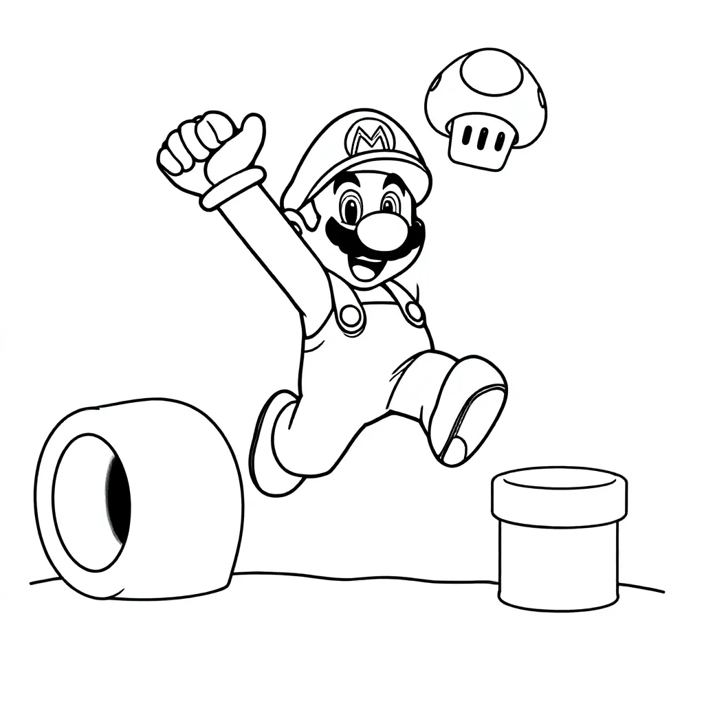Super Mario coloring page for children