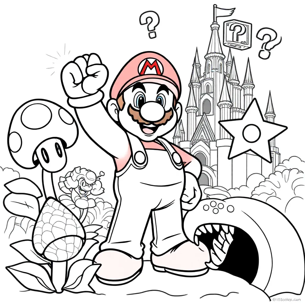 Supermario coloring page for children
