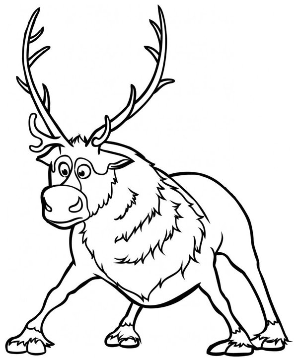 Sven Frozen coloring page for children