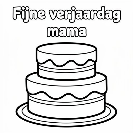 taart coloring page for children