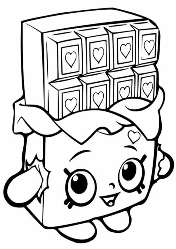 Tableta De Chocolate Kawaii coloring page for children