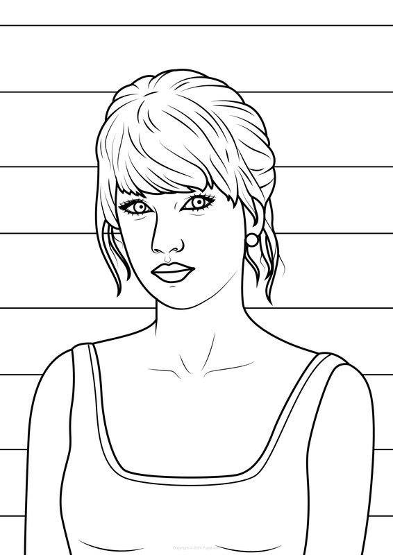 Taylor Swift Con Una Sencilla Camisa coloring page for children