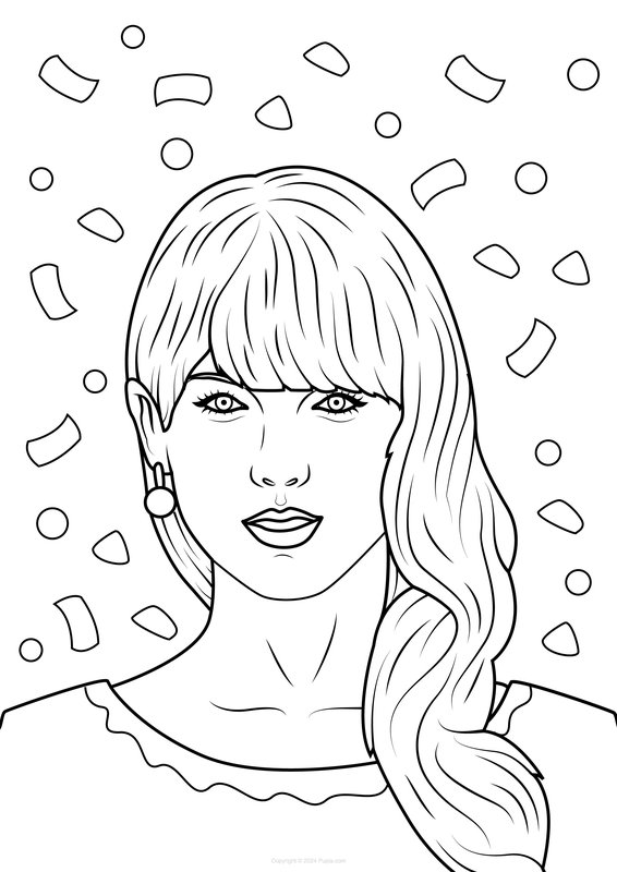 Taylor Swift Konfetti coloring page for children