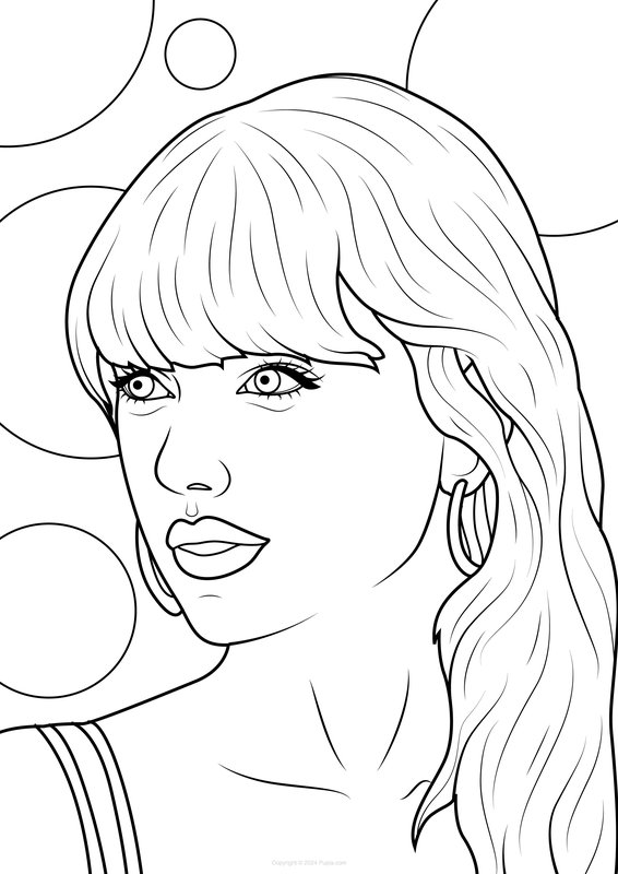 Taylor Swift Kreise coloring page for children