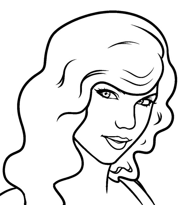 Taylor Swift Looking In The Camera coloring page for children