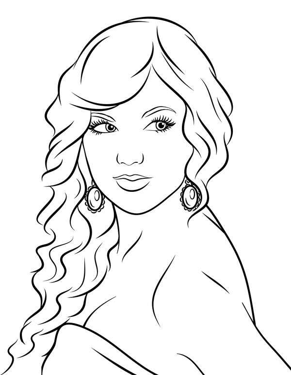 Taylor Swift Posando Para Una Foto coloring page for children