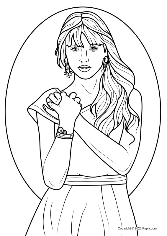 Taylor Swift Posing For The Camera coloring page for children