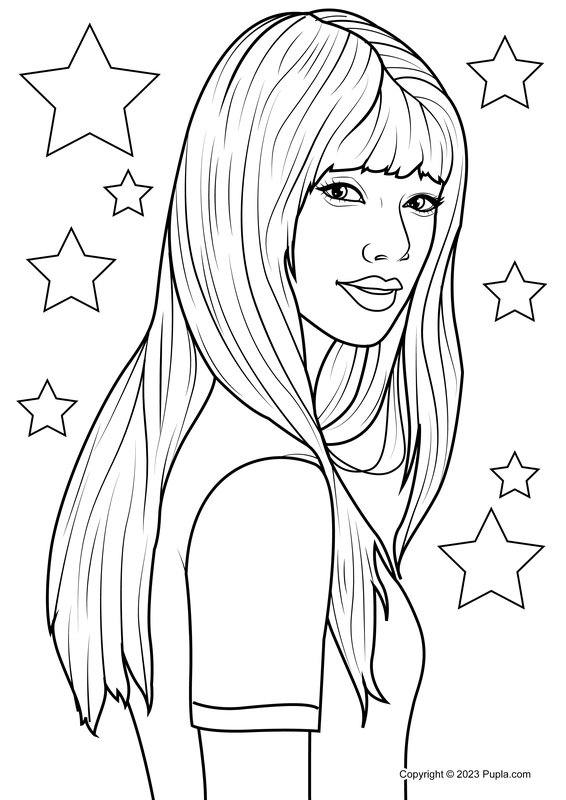 Taylor Swift Stars coloring page for children