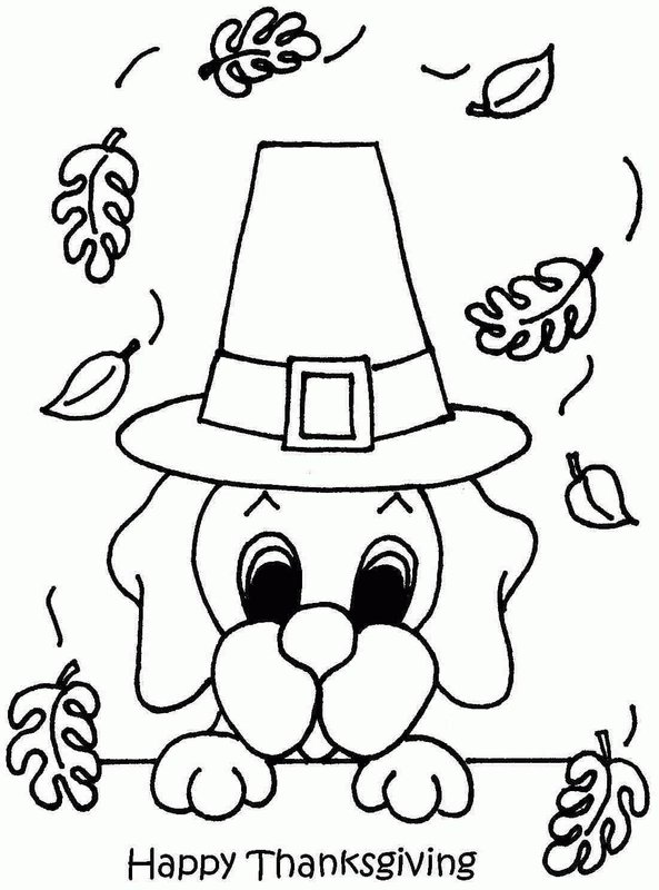 Thanksgiving Hund coloring page for children