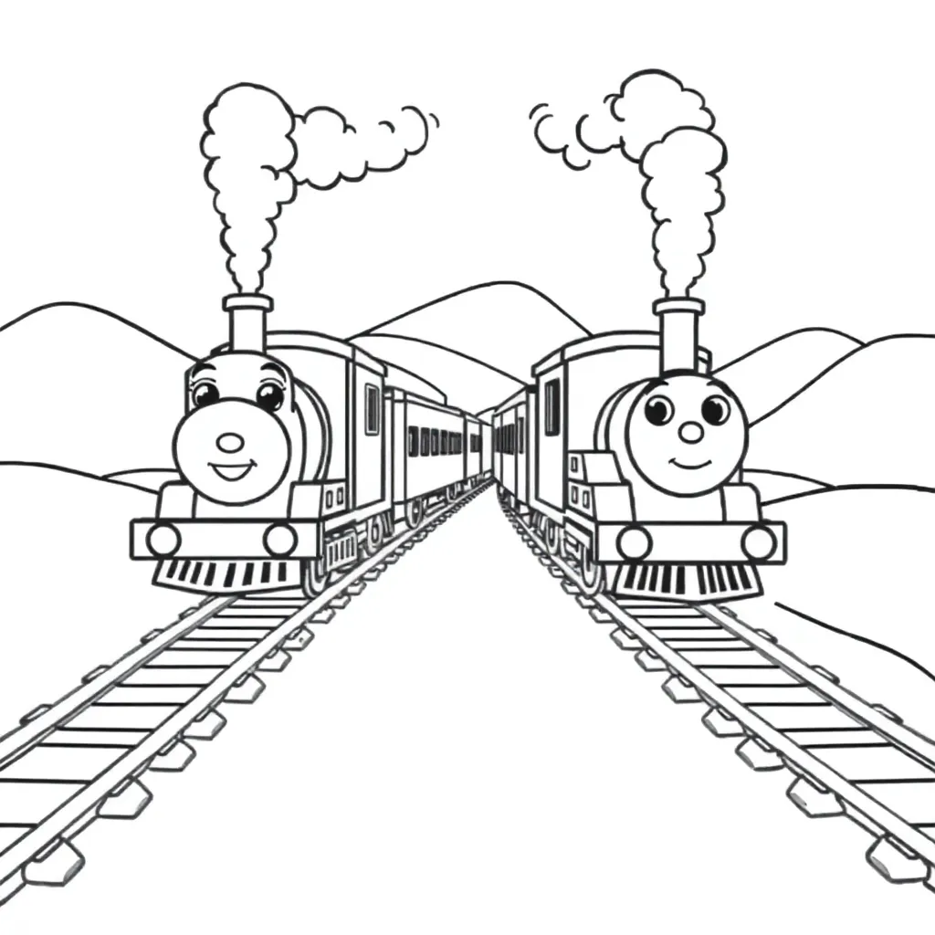 Thomas Trein Vrolijk Avontuur Spoor coloring page for children