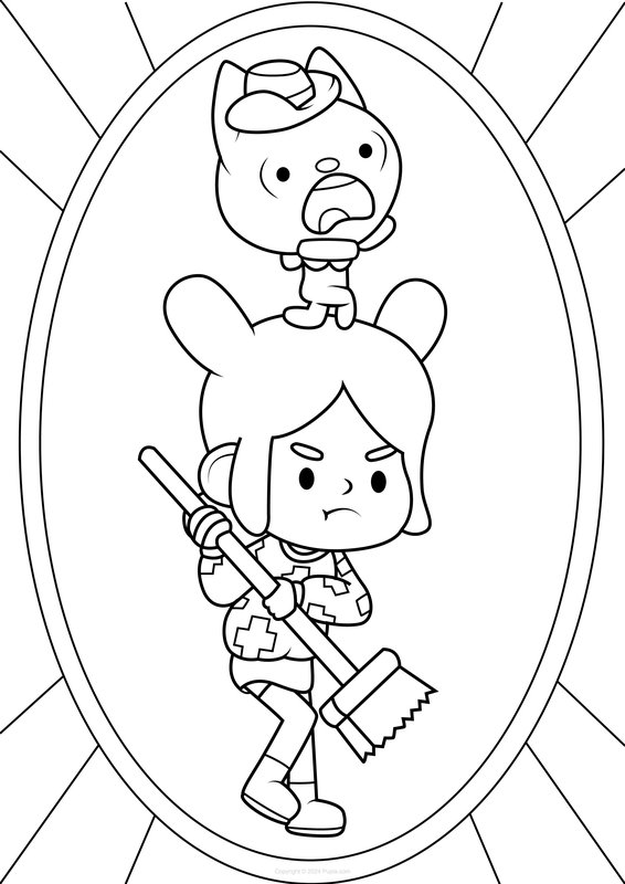 Toca Boca Broom coloring page for children