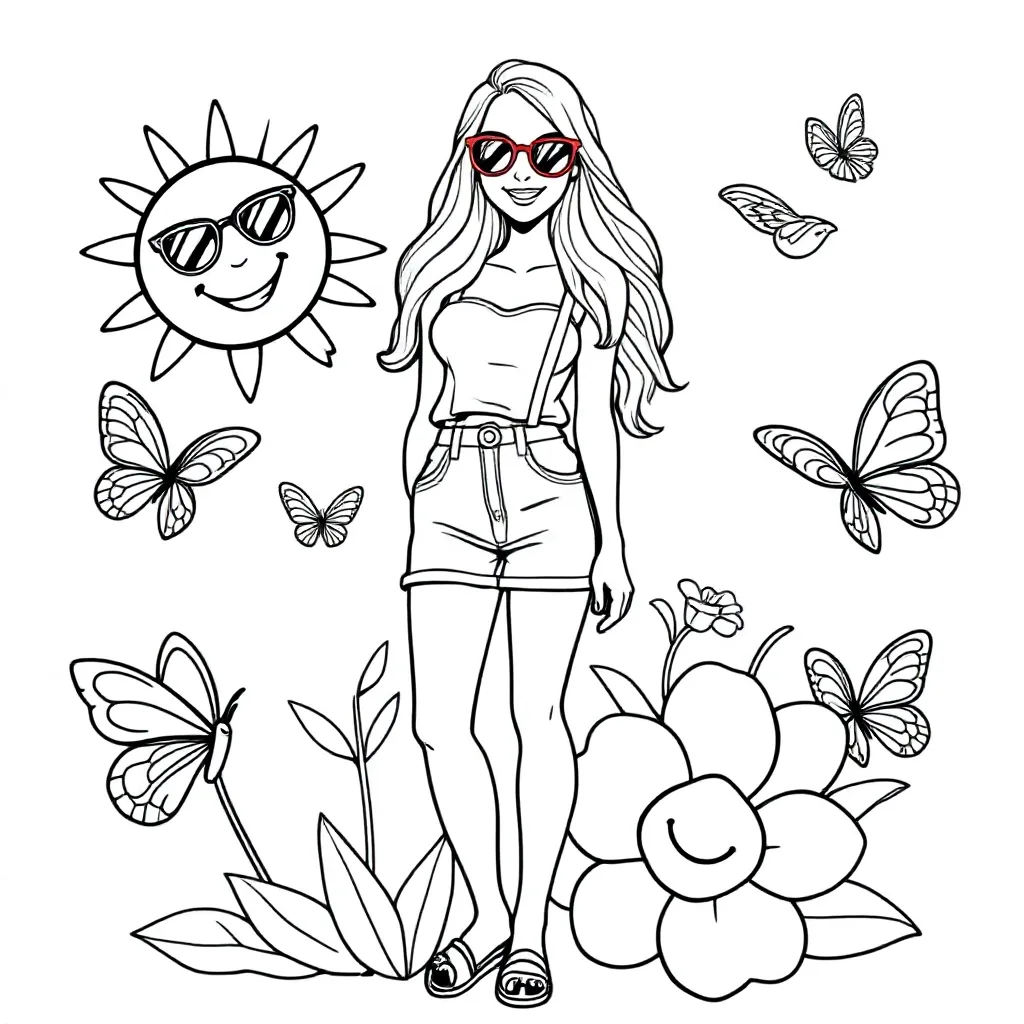 topmodel met kort jeansrokje en een zomertopje