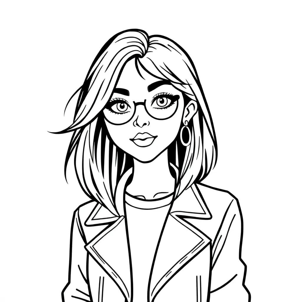 Topmodel Nonchalant coloring page for children