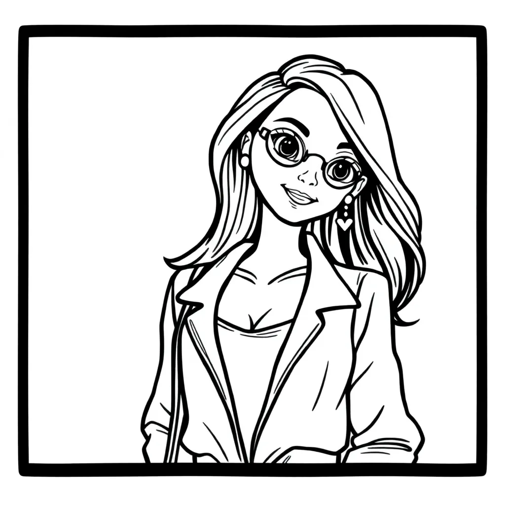 Topmodel Nonchalant coloring page for children