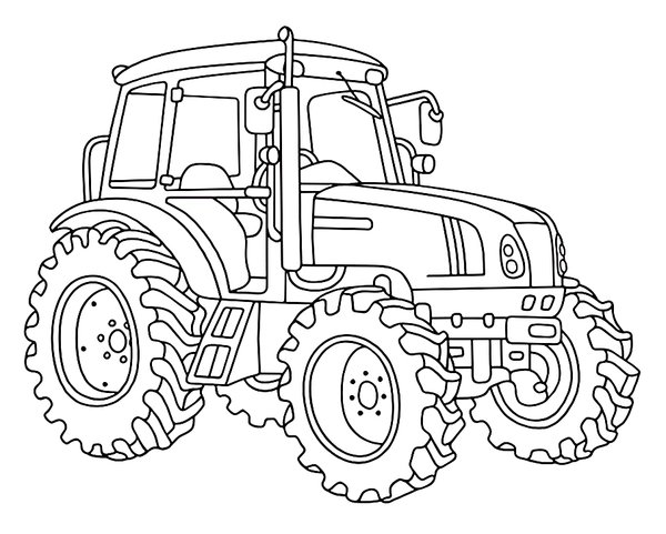 Tracteur Cool coloring page for children