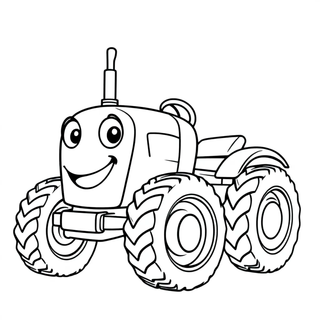 Tractor coloring page for children