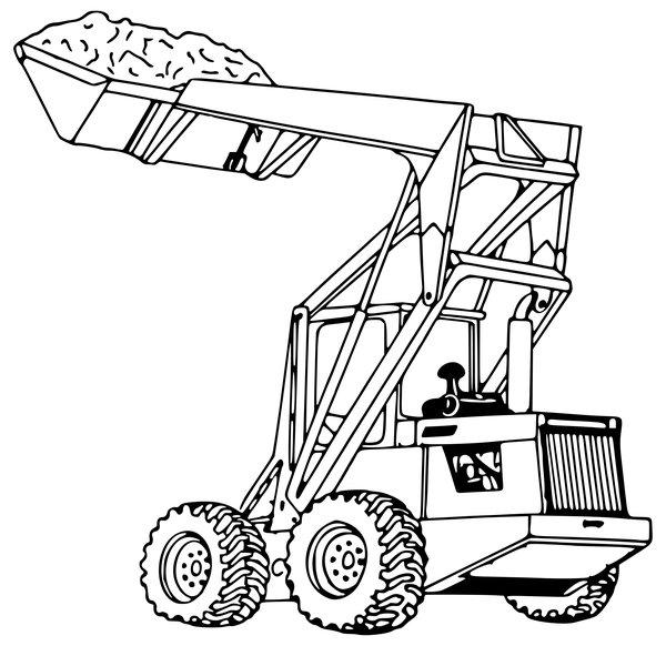 Tractor Lader coloring page for children