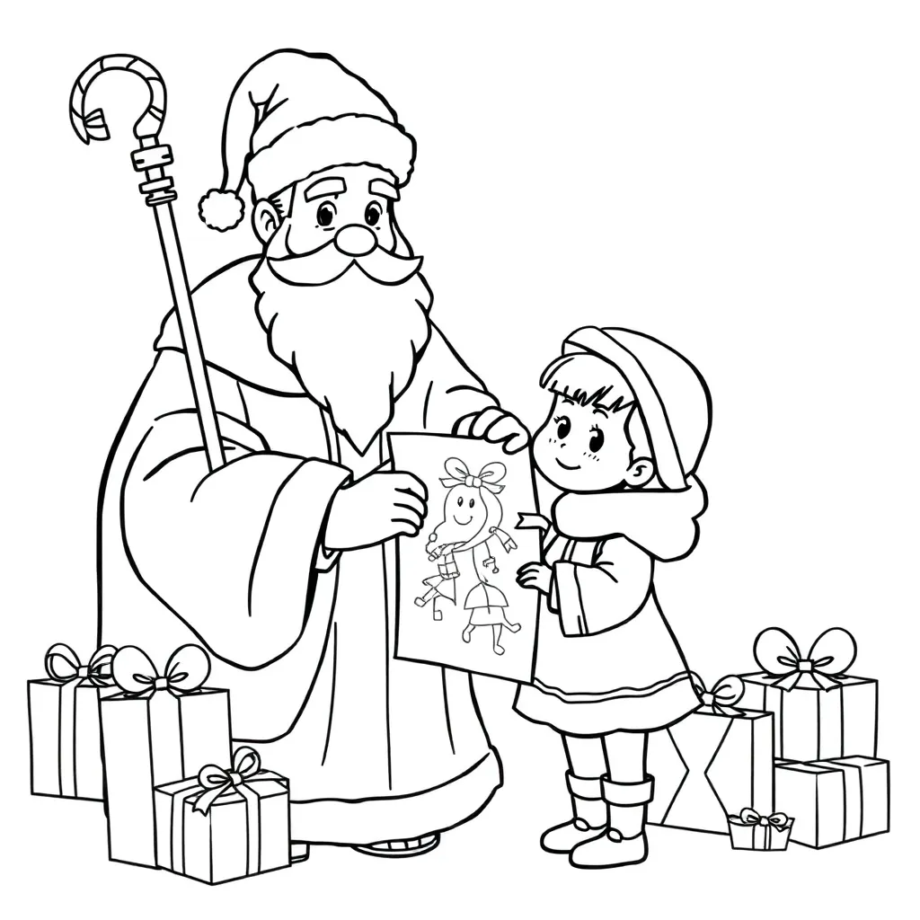 Traditionele Sint coloring page for children