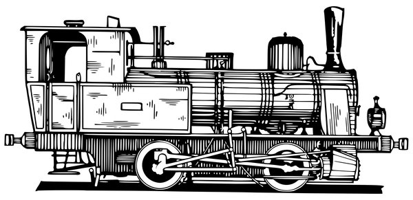 Train A Vapeur D Epoque coloring page for children